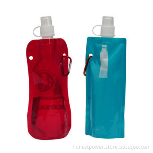 16oz Water Bottles with Sports Hook, Gravure Printing, Foldable and Self Standing